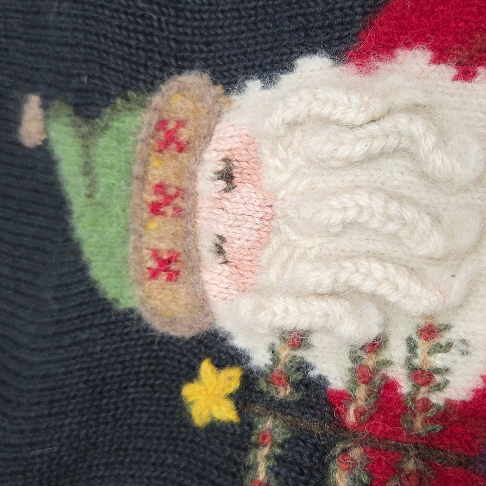 Festive Northern Isles Santa Claus Black Sweater - Picture 6 of 10